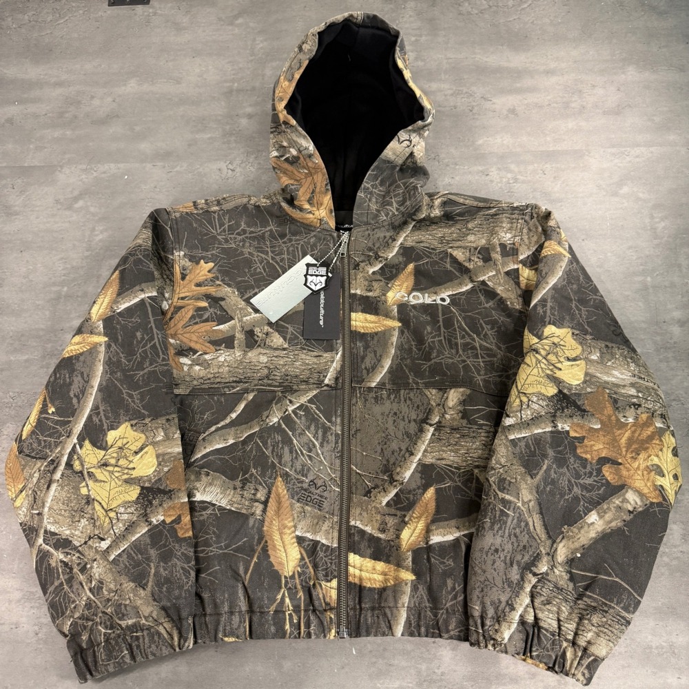 Cold Culture Realtree Edge Camo Jacket Men S Brown Hooded Full Zip Streetwear